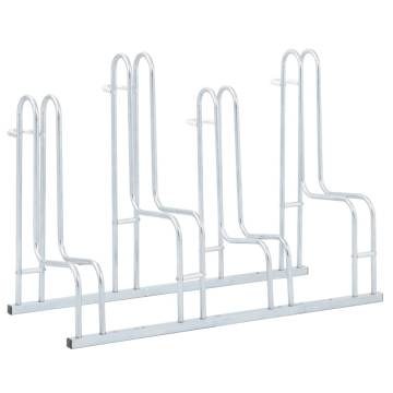 Bicycle Stand for 4 Bikes Floor Freestanding Galvanised Steel