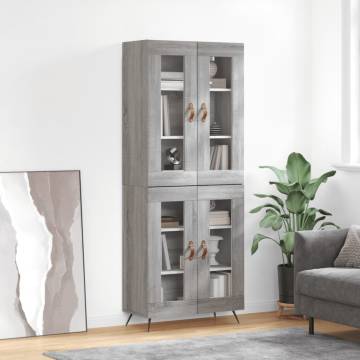 Highboard Grey Sonoma 69.5x34x180 cm Engineered Wood