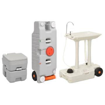 Portable Camping Toilet and Handwash Stand Set with Water Tank