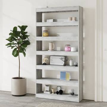 Book Cabinet/Room Divider Grey Sonoma 100x30x198 cm Engineered wood