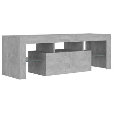 TV Cabinet with LED Lights Concrete Grey 120x35x40 cm