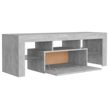 TV Cabinet with LED Lights Concrete Grey 120x35x40 cm