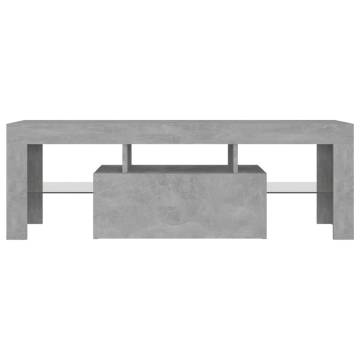 TV Cabinet with LED Lights Concrete Grey 120x35x40 cm