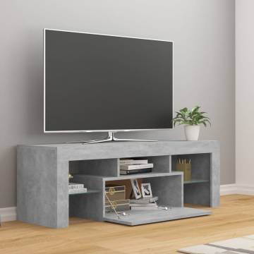 TV Cabinet with LED Lights Concrete Grey 120x35x40 cm