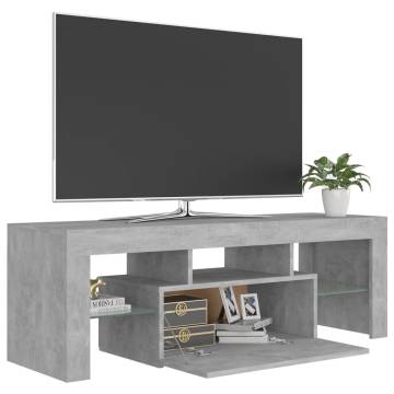 TV Cabinet with LED Lights Concrete Grey 120x35x40 cm