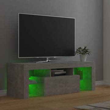 TV Cabinet with LED Lights Concrete Grey 120x35x40 cm