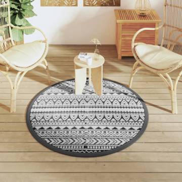 Outdoor Carpet Black Ø120 cm PP