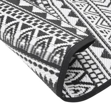 Outdoor Carpet Black Ø120 cm PP