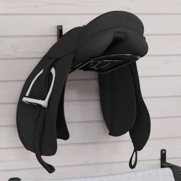 Foldable Saddle Rack Wall Mounted Black Iron