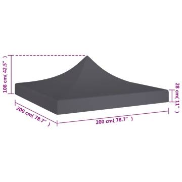 Party Tent Roof 2x2 m Anthracite 270 g/m²