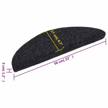 Self-adhesive Stair Mats 5 pcs Black 56x17x3 cm Needle Punch