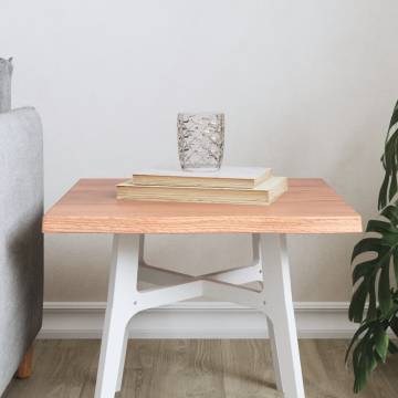 Table Top Light Brown 40x40x2 cm Treated Solid Wood Oak Live Edge