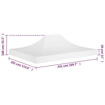 Party Tent Roof 4.5x3 m White 270 g/m²