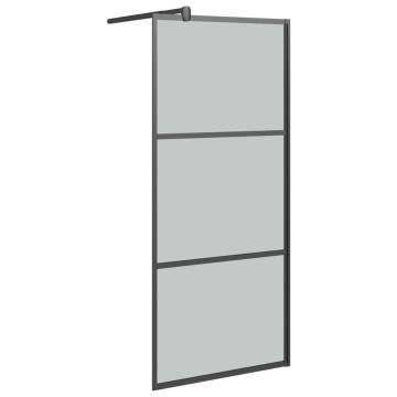 Walk-in Shower Wall 80x195cm Dark ESG Glass Black