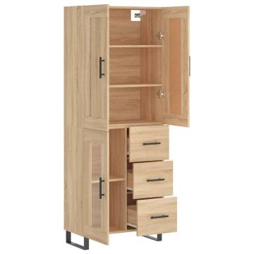 Highboard Sonoma Oak 69.5x34x180 cm Engineered Wood