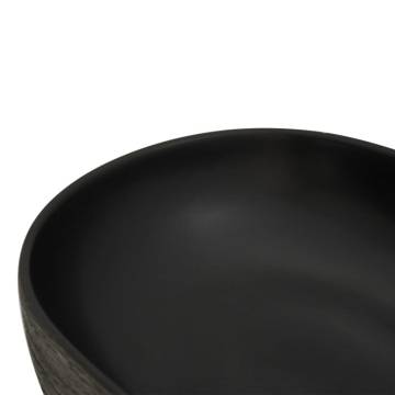 Countertop Basin Grey and Black Oval 59x40x14 cm Ceramic