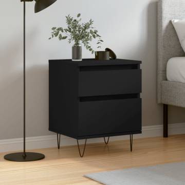 Bedside Cabinet Black 40x35x50 cm Engineered Wood