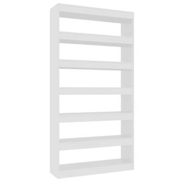 Book Cabinet/Room Divider High Gloss White 100x30x198 cm Engineered wood