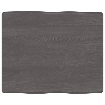 Table Top Dark Brown 60x50x(2-6) cm Treated Solid Wood Live Edge