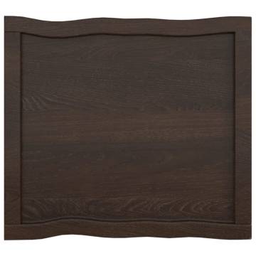 Table Top Dark Brown 60x50x(2-6) cm Treated Solid Wood Live Edge