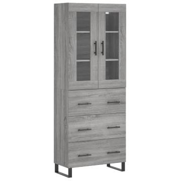 Highboard Grey Sonoma 69.5x34x180 cm Engineered Wood