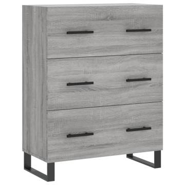 Highboard Grey Sonoma 69.5x34x180 cm Engineered Wood