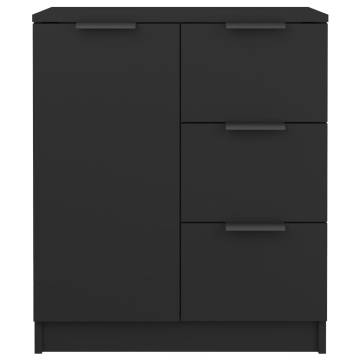 Sideboard Black Engineered Wood