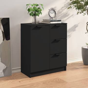 Sideboard Black Engineered Wood