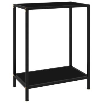 Console Table Black 60x35x75 cm Tempered Glass