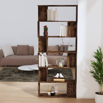 Book Cabinet/Room Divider Smoked Oak 80x24x192 cm Engineered Wood