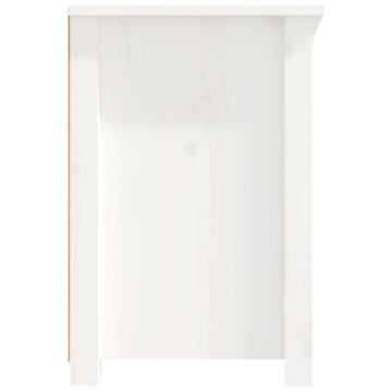 TV Cabinet White 114x35x52 cm Solid Wood Pine