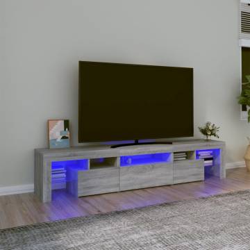 TV Cabinet with LED Lights Grey Sonoma 200x36.5x40 cm