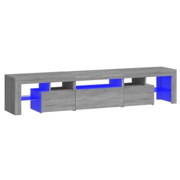 TV Cabinet with LED Lights Grey Sonoma 200x36.5x40 cm