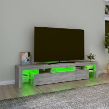 TV Cabinet with LED Lights Grey Sonoma 200x36.5x40 cm