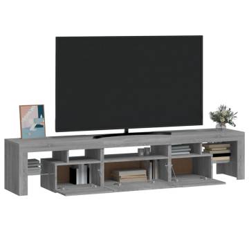 TV Cabinet with LED Lights Grey Sonoma 200x36.5x40 cm