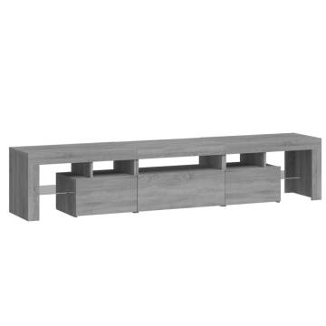 TV Cabinet with LED Lights Grey Sonoma 200x36.5x40 cm