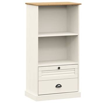 Bookcase VIGO White 60x35x114.5 cm Solid Wood Pine