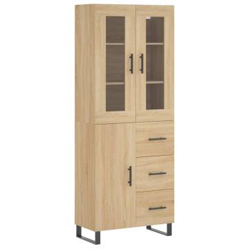 Highboard Sonoma Oak 69.5x34x180 cm Engineered Wood