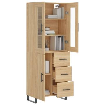 Highboard Sonoma Oak 69.5x34x180 cm Engineered Wood