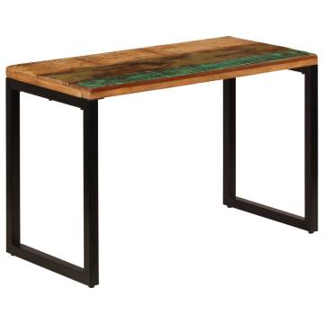 Dining Table 115x55x76 cm Solid Reclaimed Wood and Steel