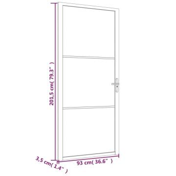 Interior Door 93x201.5 cm White ESG Glass and Aluminium