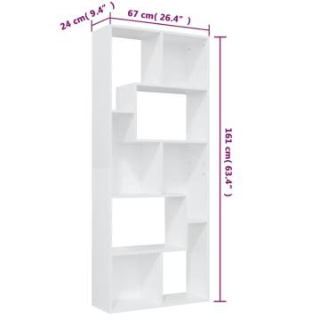 Book Cabinet White 67x24x161 cm Engineered Wood