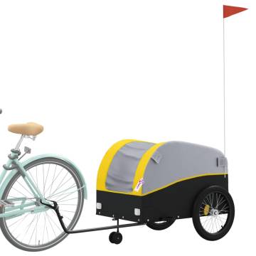 Bike Trailer Black and Yellow 45 kg Iron