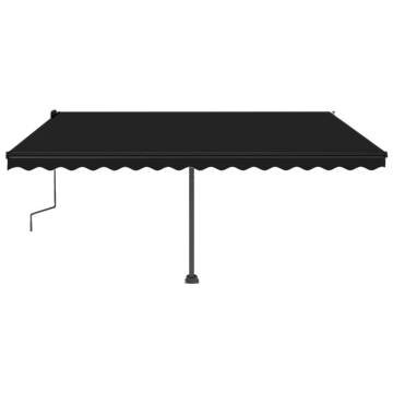 Freestanding Manual Retractable Awning 450x300 cm Anthracite