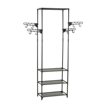 Clothes Rack Steel and Non-woven Fabric 55x28.5x175 cm Black