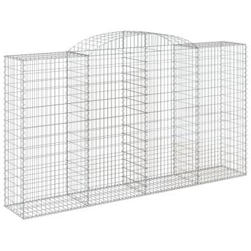 Arched Gabion Baskets 11 pcs 300x50x160/180 cm Galvanised Iron