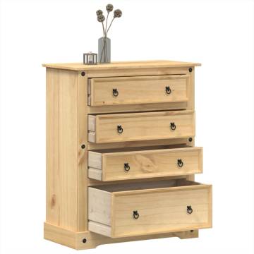 Chest of Drawers Corona 92x48x120 cm Solid Wood Pine