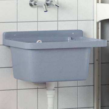 Sink Washbasin for Wall Mounting Grey 50x35x24 cm Resin