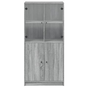 Highboard with Doors Grey Sonoma 68x37x142 cm Engineered Wood