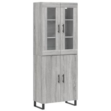 Highboard Grey Sonoma 69.5x34x180 cm Engineered Wood